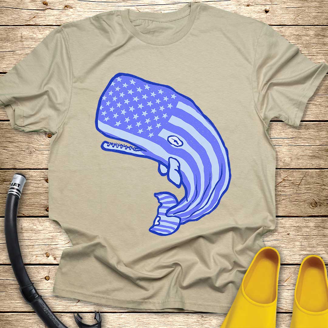 USA Whale T-Shirt — Patriotic Marine Graphic Tee