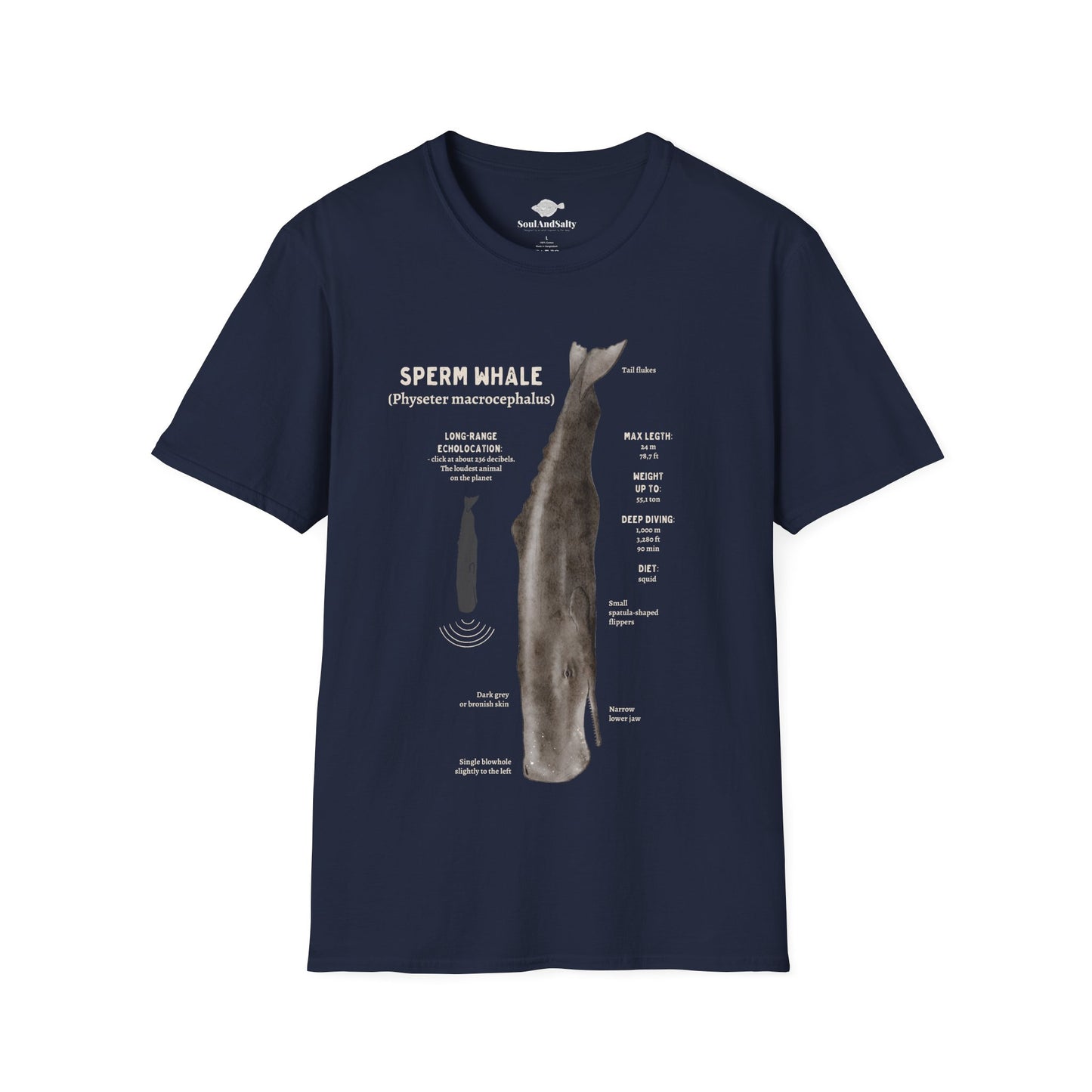 Spearm Whale Diagram Tee