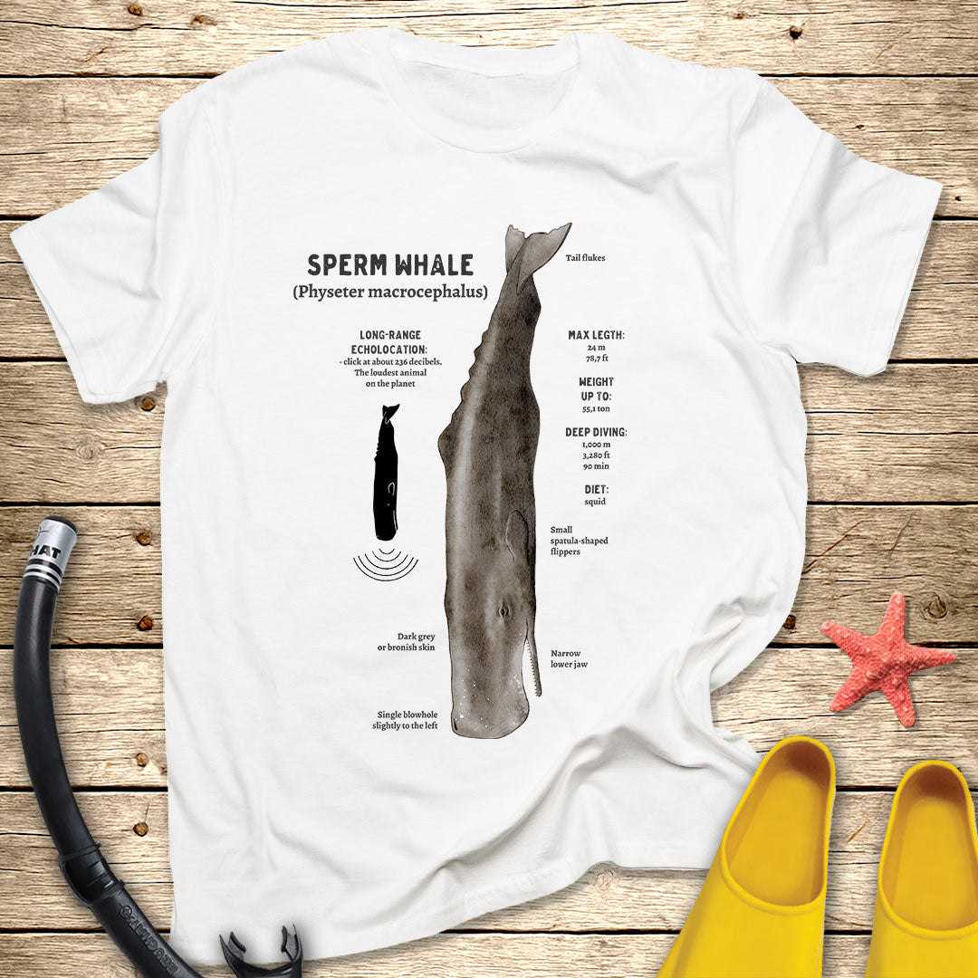 Spearm Whale Diagram Tee