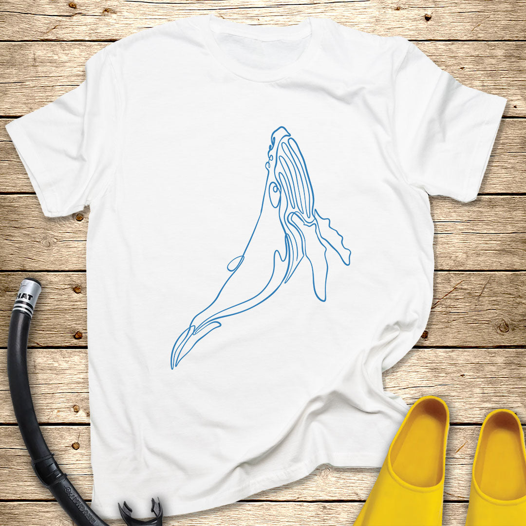 Humpback Whale Line Art T-Shirt