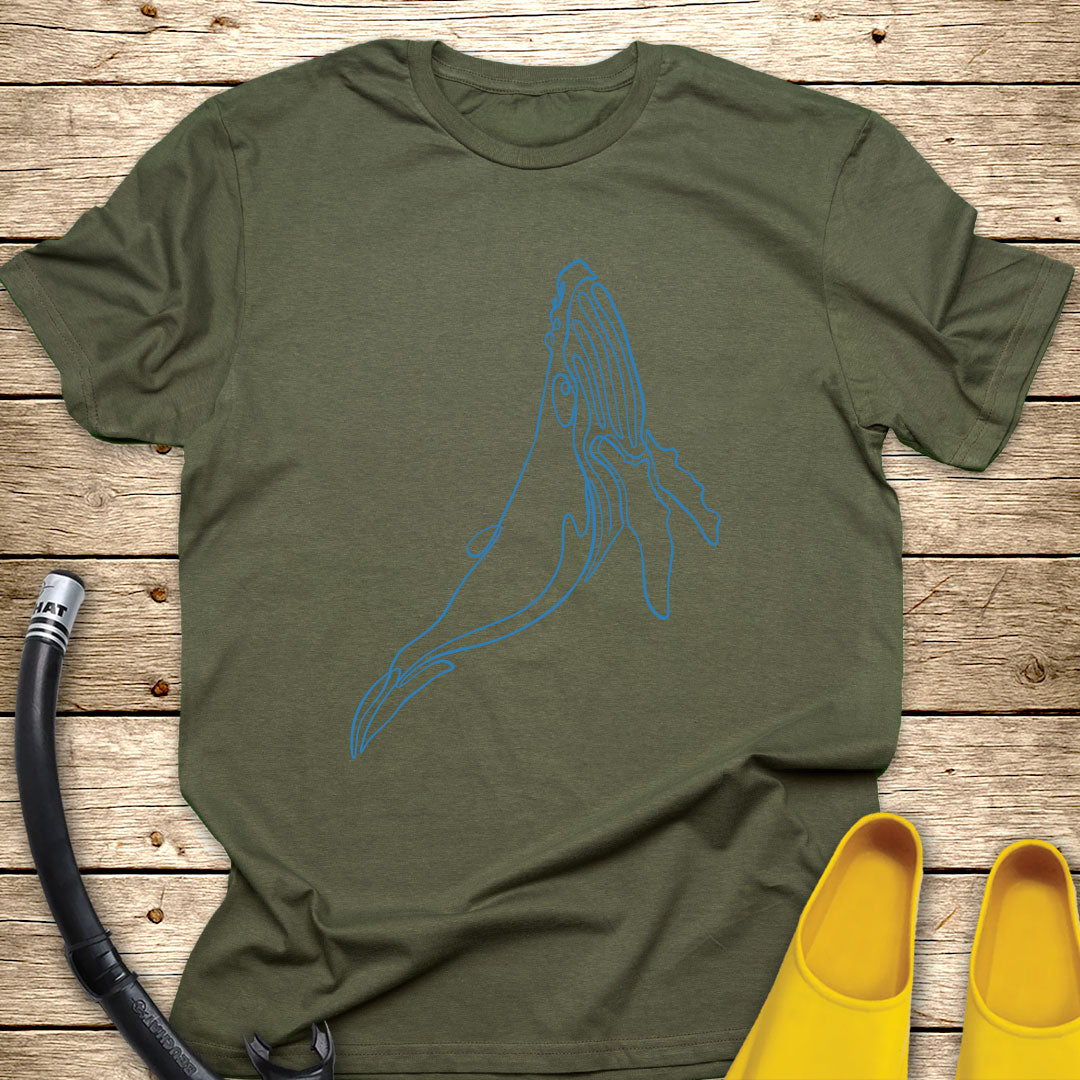 Humpback Whale Line Art T-Shirt