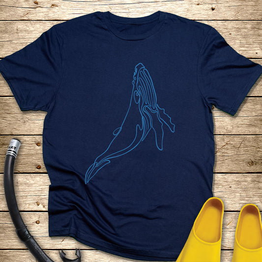 Humpback Whale Line Art T-Shirt