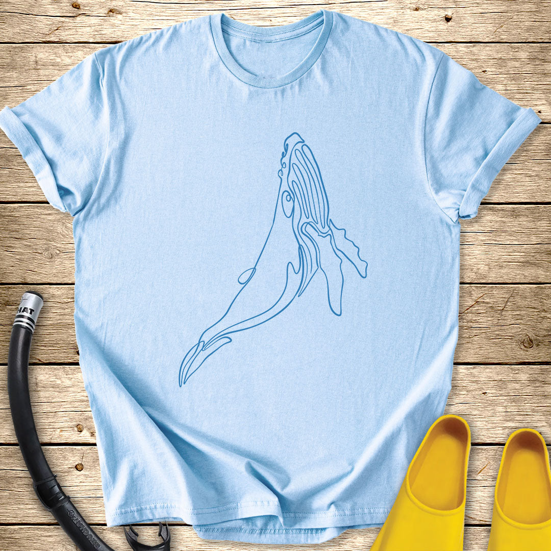 Humpback Whale Line Art T-Shirt