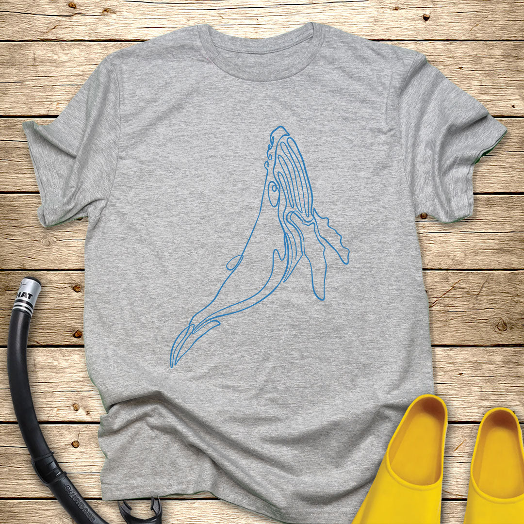 Humpback Whale Line Art T-Shirt