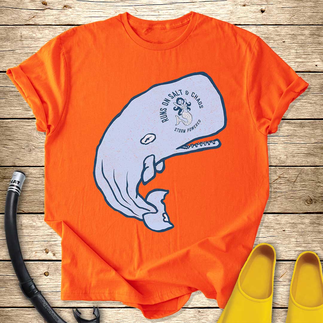 Runs On Salt Whale T-Shirt — Nautical Ocean Lover Tee