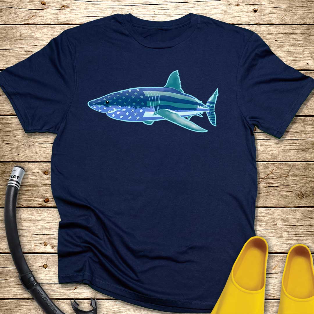 USA Shark T-Shirt — Patriotic Shark Graphic Tee