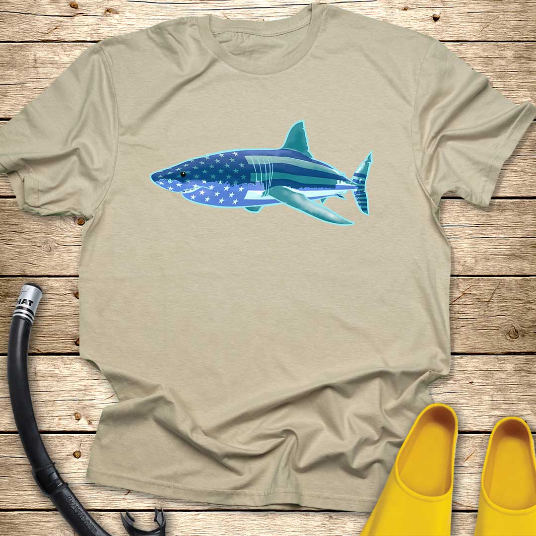 USA Shark T-Shirt — Patriotic Shark Graphic Tee
