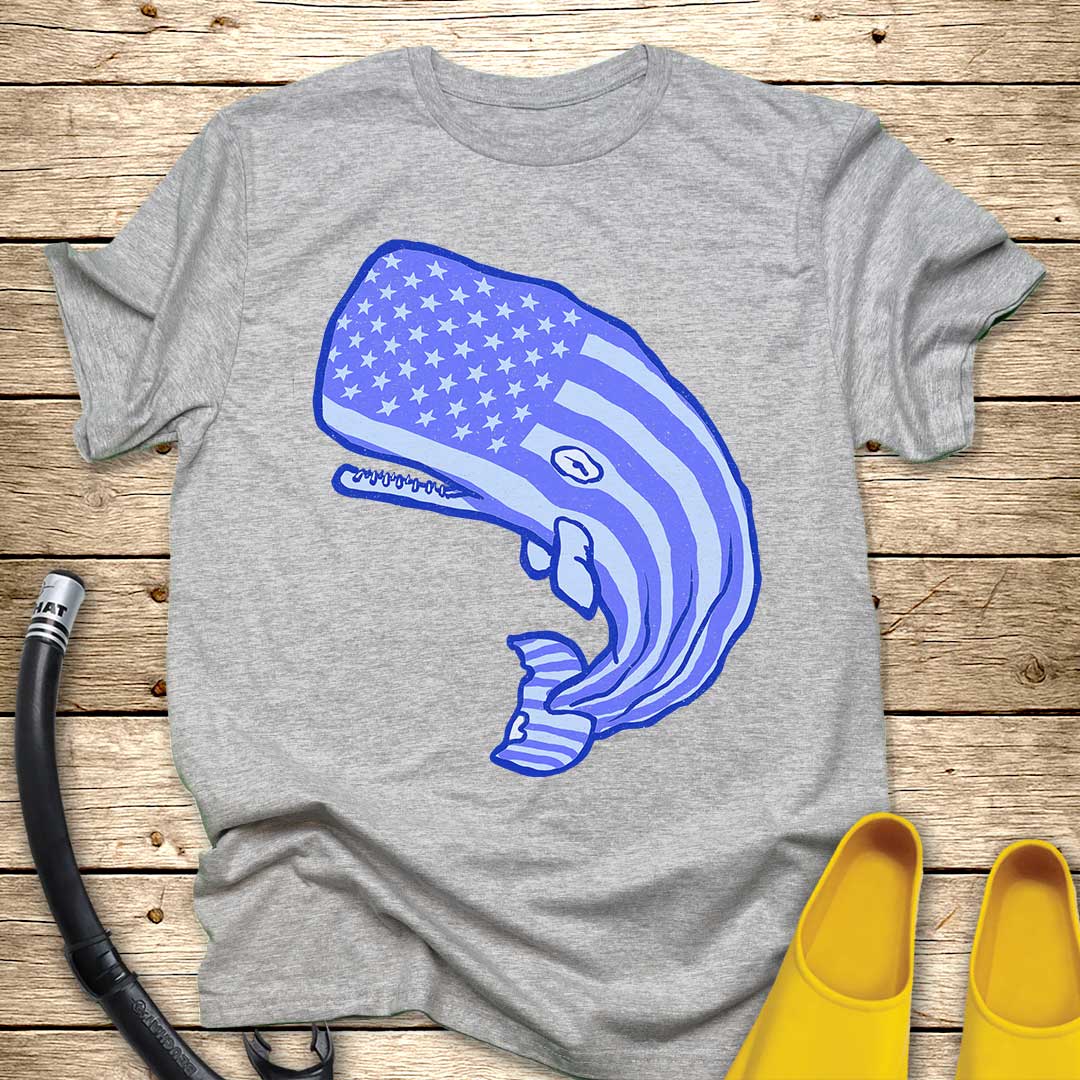 USA Whale T-Shirt — Patriotic Marine Graphic Tee
