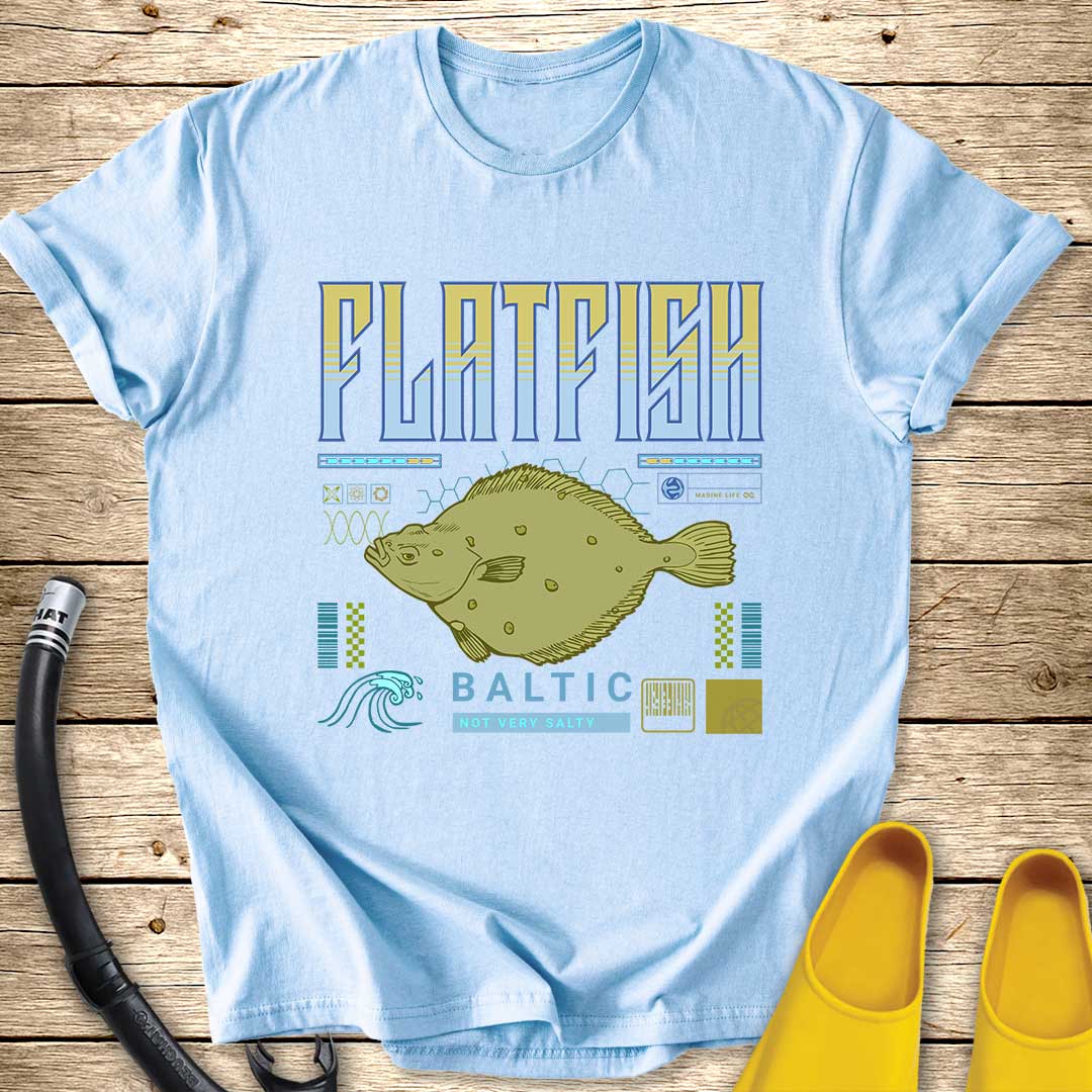 Flatfish T-Shirt — Coastal Fishing Tee for Anglers & Ocean Lovers