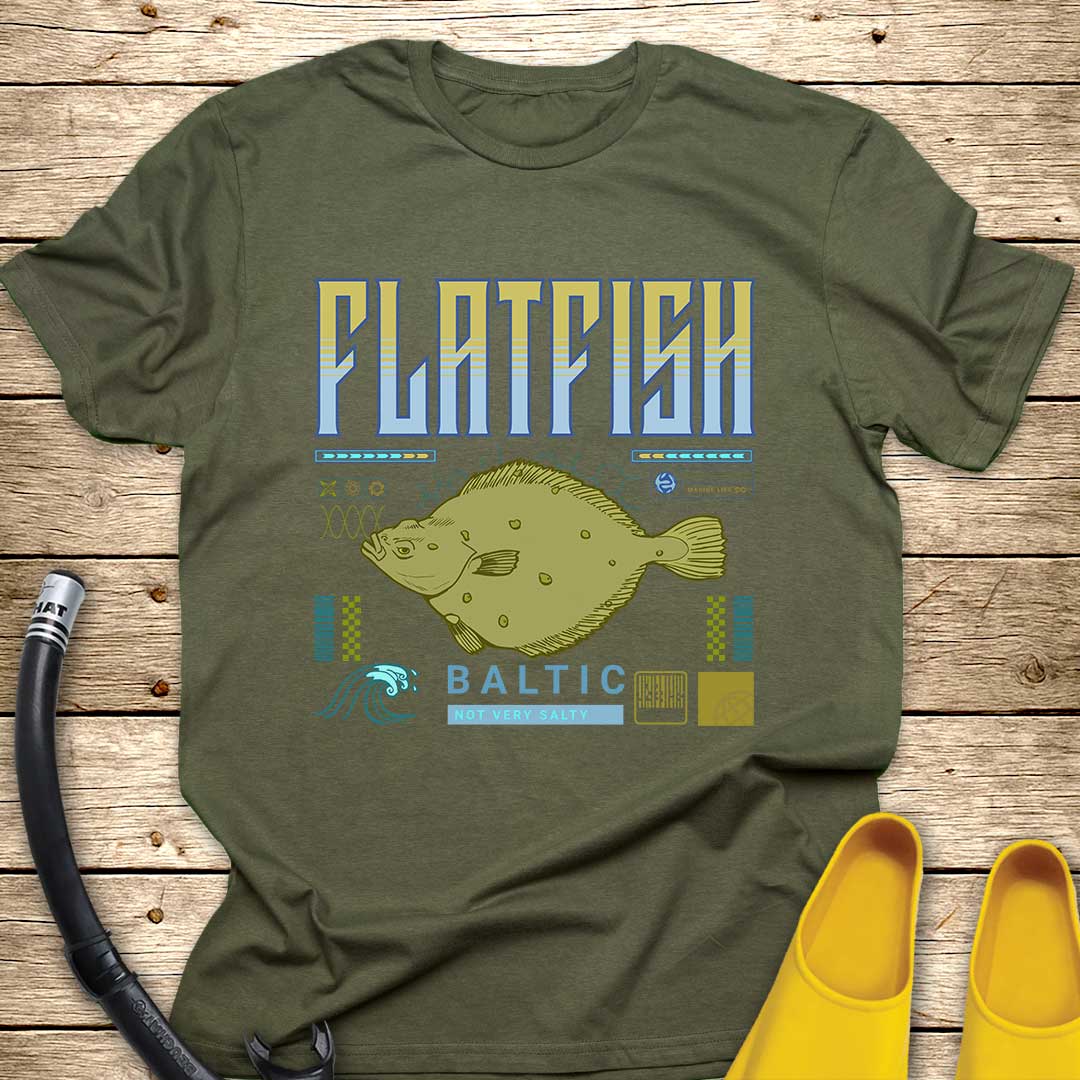 Flatfish T-Shirt — Coastal Fishing Tee for Anglers & Ocean Lovers