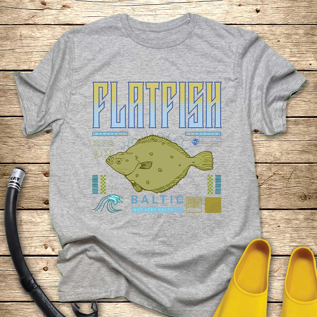 Flatfish T-Shirt — Coastal Fishing Tee for Anglers & Ocean Lovers