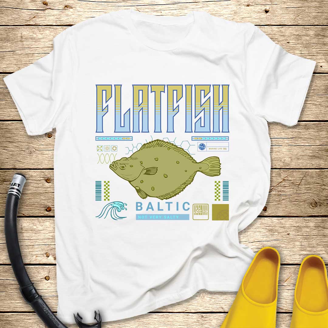 Flatfish T-Shirt — Coastal Fishing Tee for Anglers & Ocean Lovers