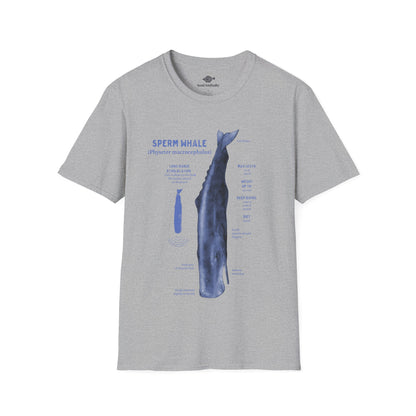 Blue Spearm Whale Diagram Tee