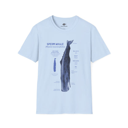 Blue Spearm Whale Diagram Tee