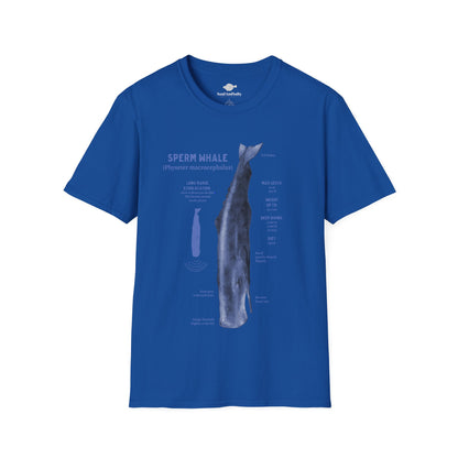 Blue Spearm Whale Diagram Tee